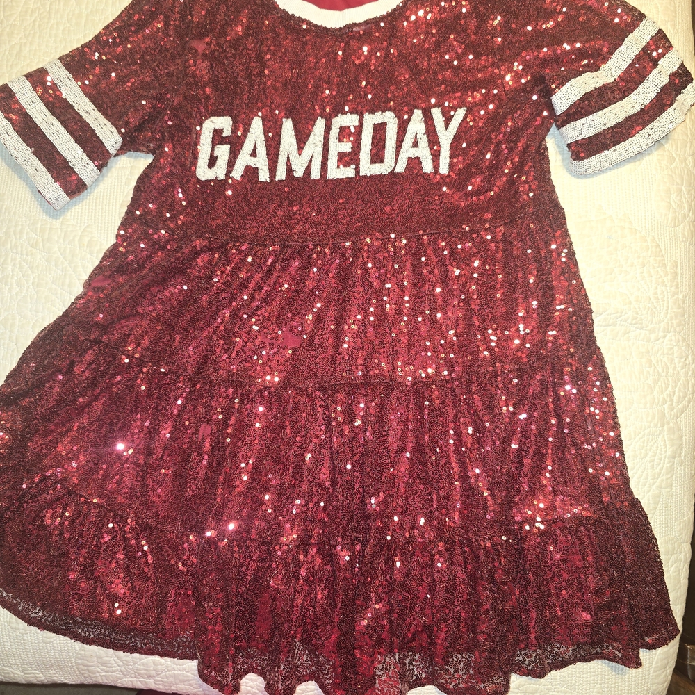 Vibrant Red Sequin Gameday Mini Dress